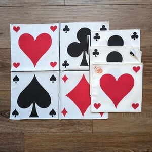 Vintage Fallani & Cohn Playing Card Cloth‎ Napkins Set Of 4 Poker Game Night